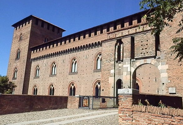 Claude Monet on show within the stables of the Visconti Citadel of Pavia